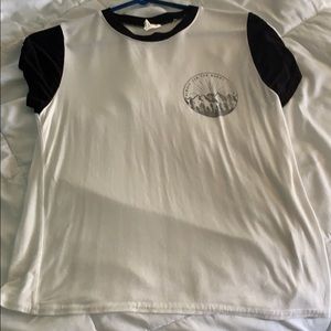 White and black baseball tee